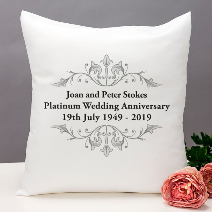 Personalised Platinum Anniversary Cushion product image