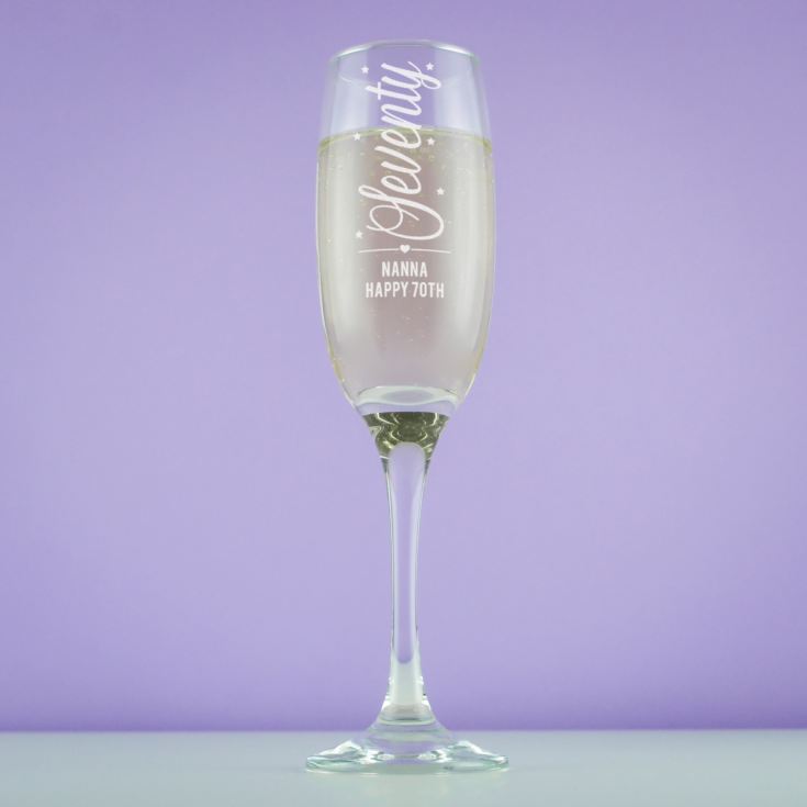 Personalised 70th Birthday Prosecco Glass product image