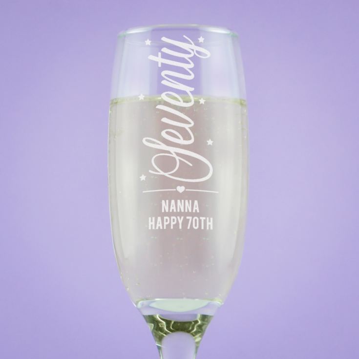 Personalised 70th Birthday Prosecco Glass product image