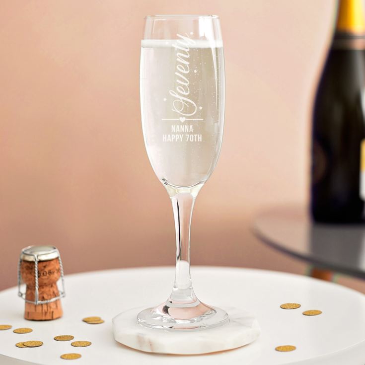 Personalised 70th Birthday Prosecco Glass product image