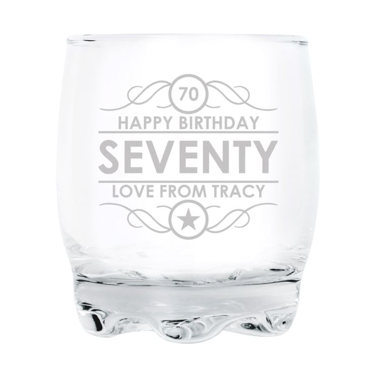 Personalised 70th Birthday Whisky Glass product image