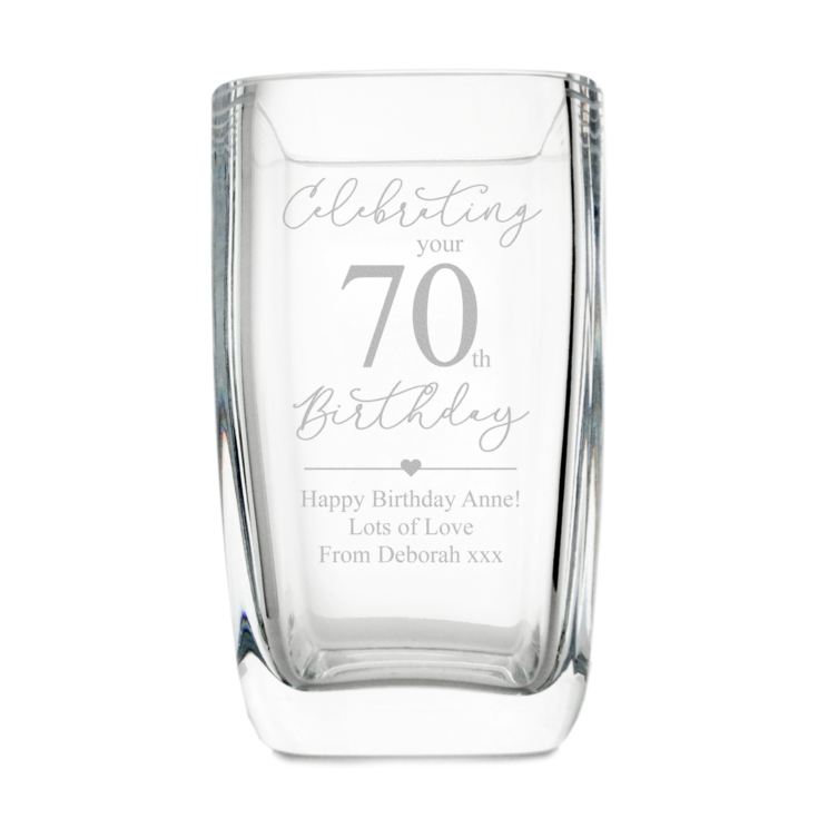 Personalised 70th Birthday Vase product image