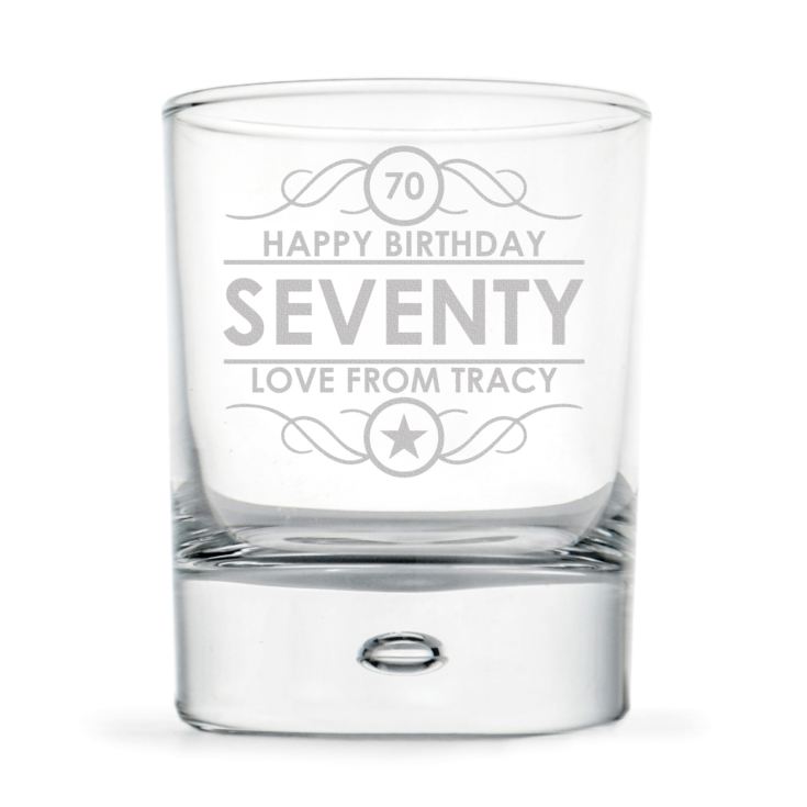 Personalised 70th Birthday Whisky Glass product image