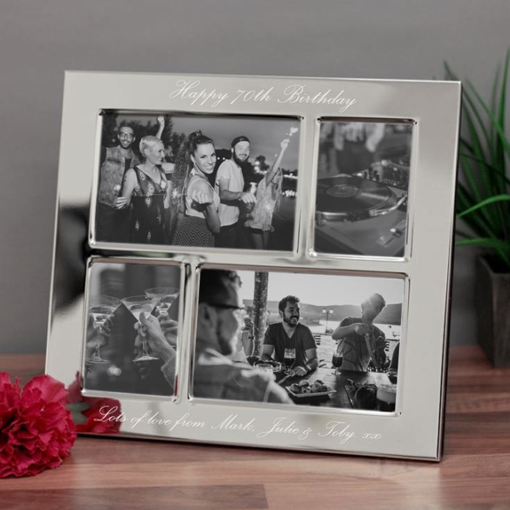 70th Birthday Engraved Collage Photo Frame product image