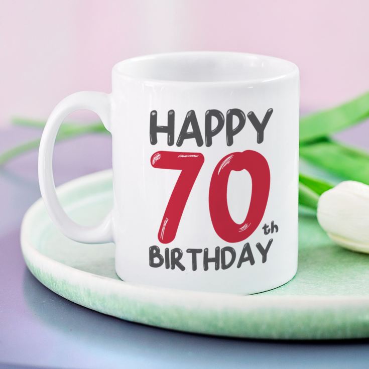 Personalised 70th Birthday Mug Red product image