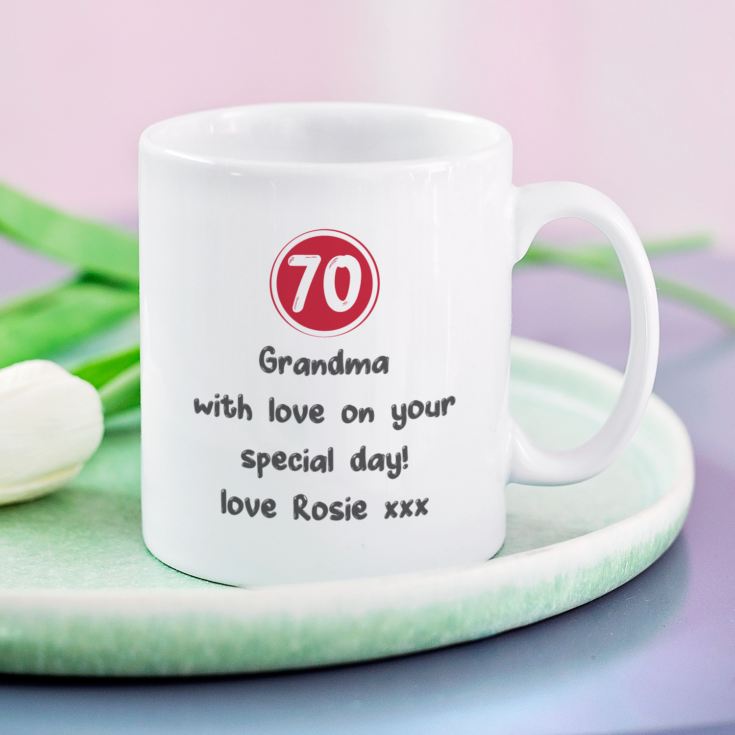 Personalised 70th Birthday Mug Red product image