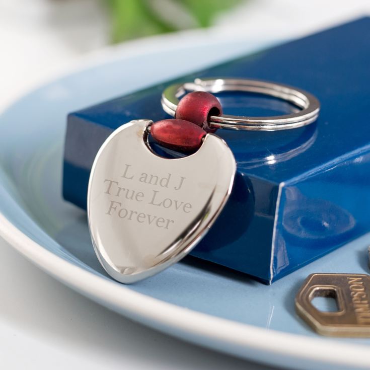 Engraved Silver Heart Keyring The Gift Experience