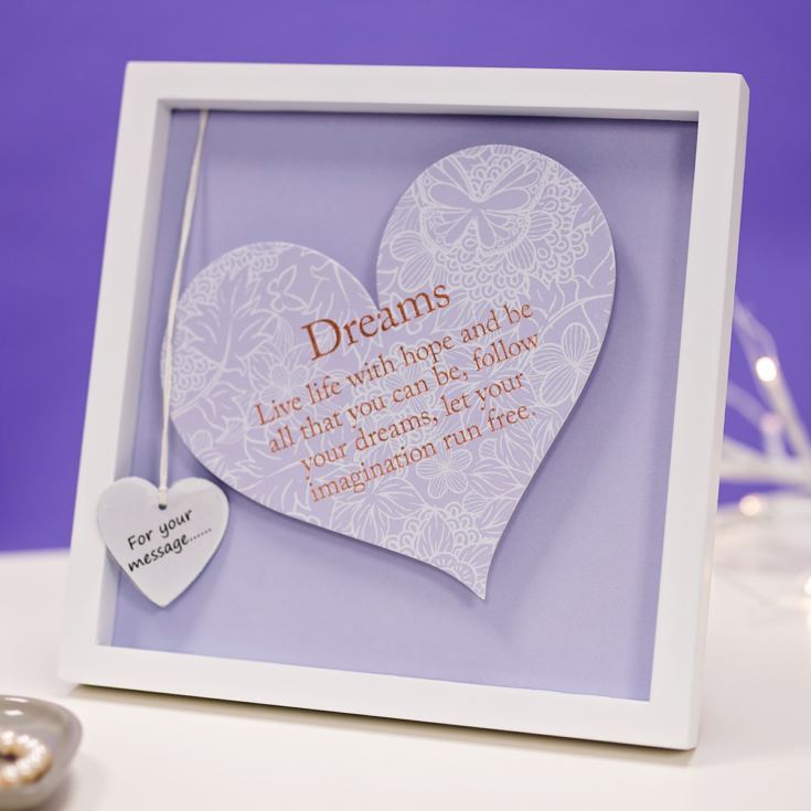 Dreams Sentiment Heart Art Frame The Gift Experience
