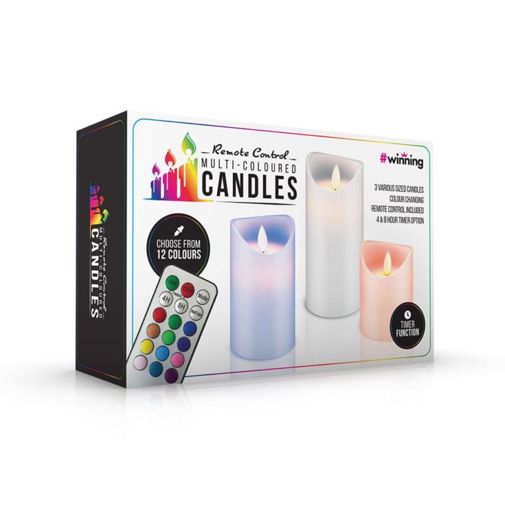 Remote Control Multicolour Candles - Set Of 3 product image
