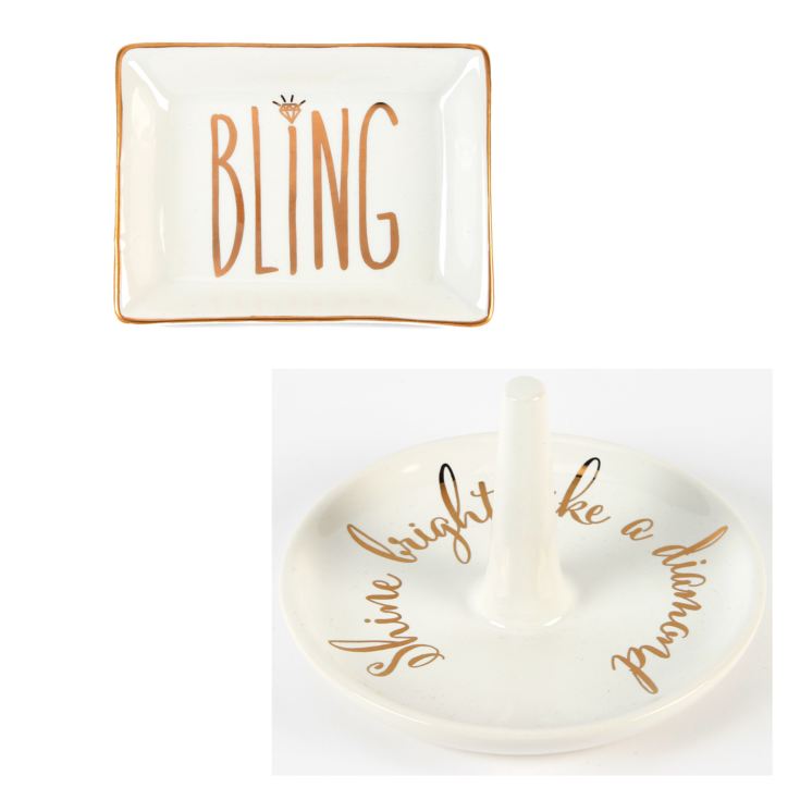 'Shine Bright...' Ring Holder & 'Bling' Jewellery Tray product image