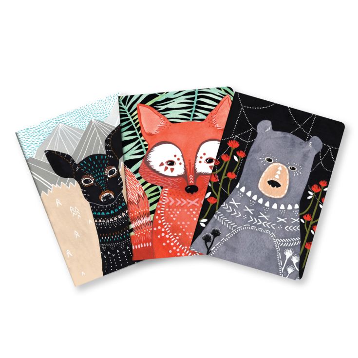 Studio Oh! Set of 3 A5 Notebooks Woodland Creatures product image