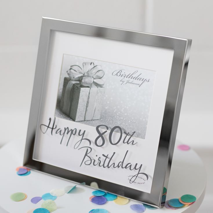 80th Birthday Silver Plated Box Frame product image