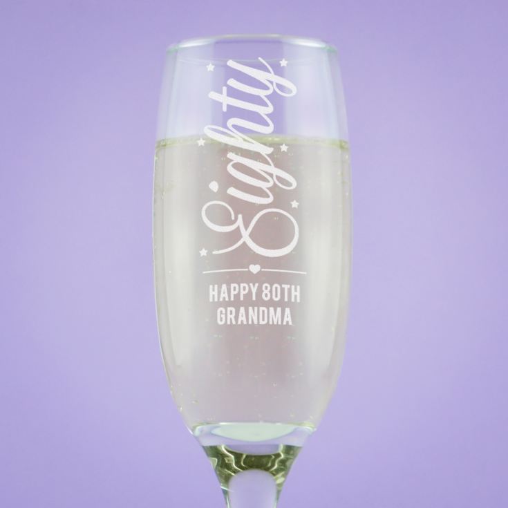 Personalised 80th Birthday Prosecco Glass product image
