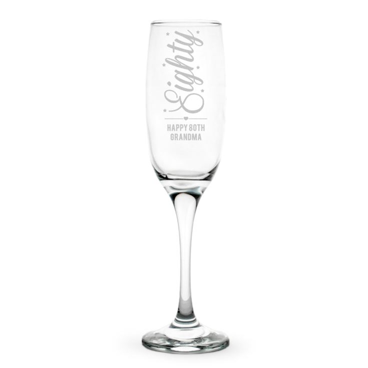 Personalised 80th Birthday Prosecco Glass product image