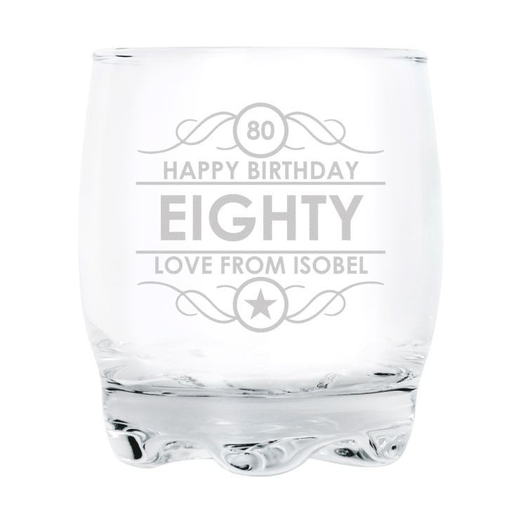 Personalised 80th Birthday Whisky Glass product image