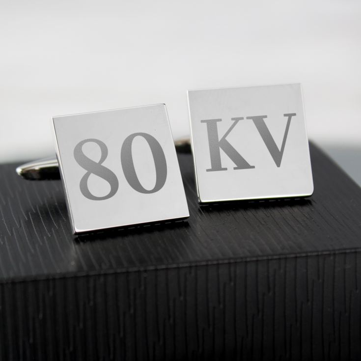 Personalised 80th Birthday Silver Plated Cufflinks product image