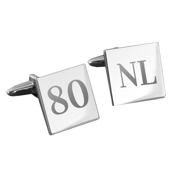 Personalised 80th Birthday Silver Plated Cufflinks product image