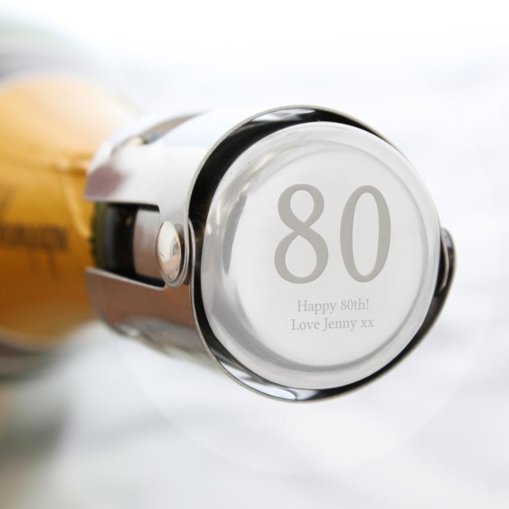 Personalised 80th Birthday Wine Bottle Stopper product image