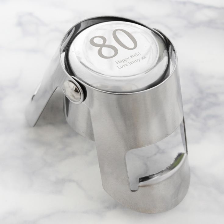 Personalised 80th Birthday Wine Bottle Stopper product image