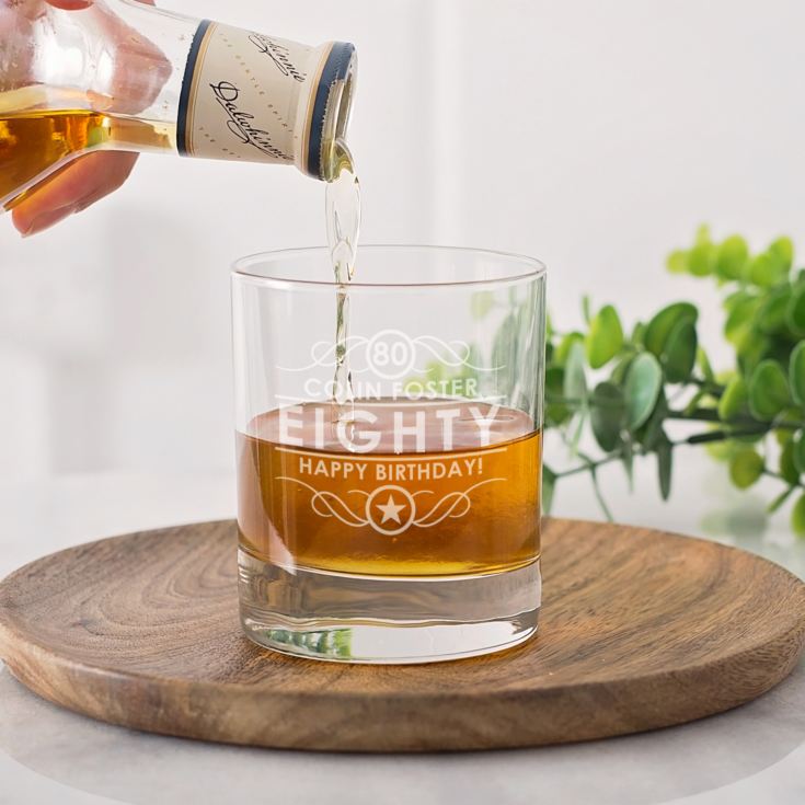 Personalised 80th Birthday Whisky Glass product image