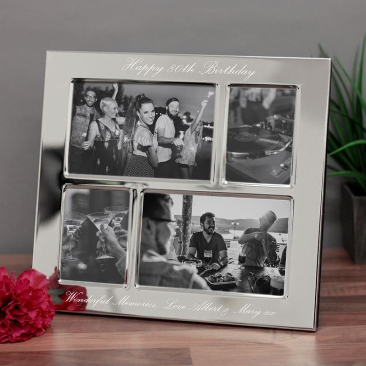 80th Birthday Engraved Collage Photo Frame product image