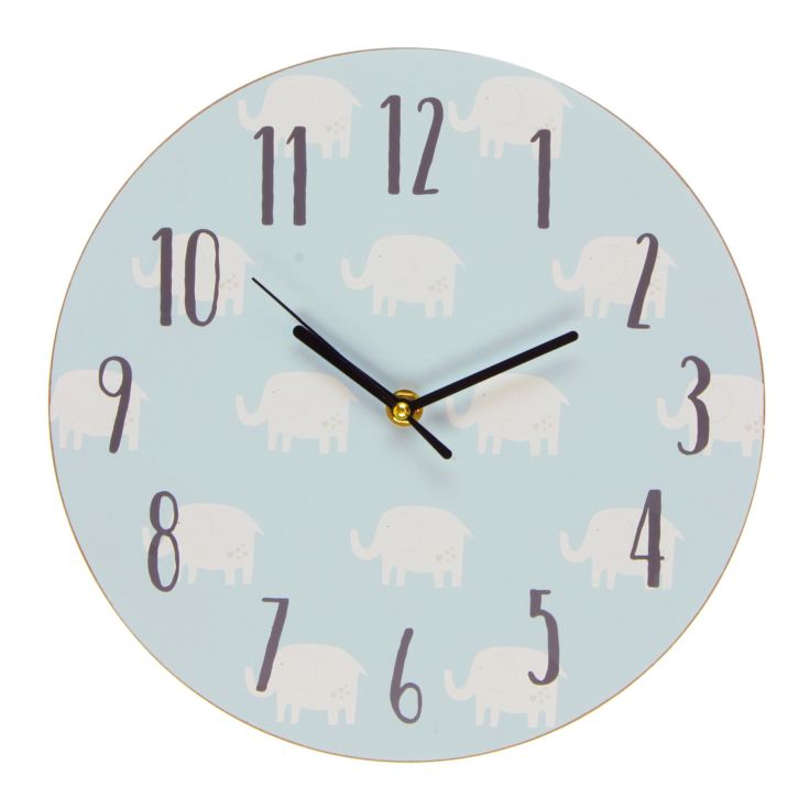 Petit Cheri Blue Elephant Wall Clock product image