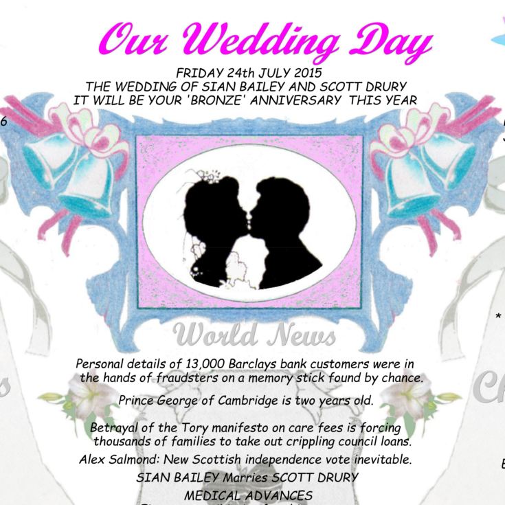 8th Anniversary Wedding Day Chart Framed Print product image