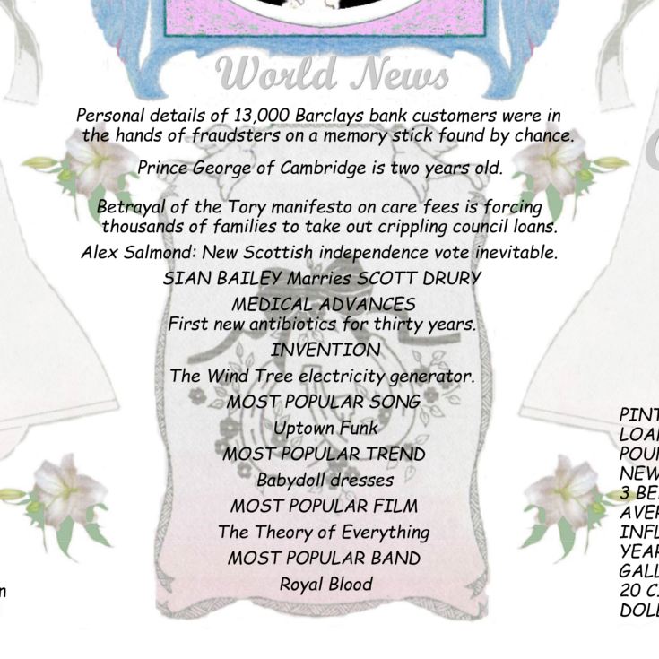 8th Anniversary Wedding Day Chart Framed Print product image