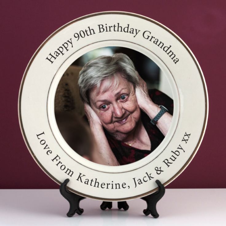 Personalised 90th Birthday Photo Plate product image