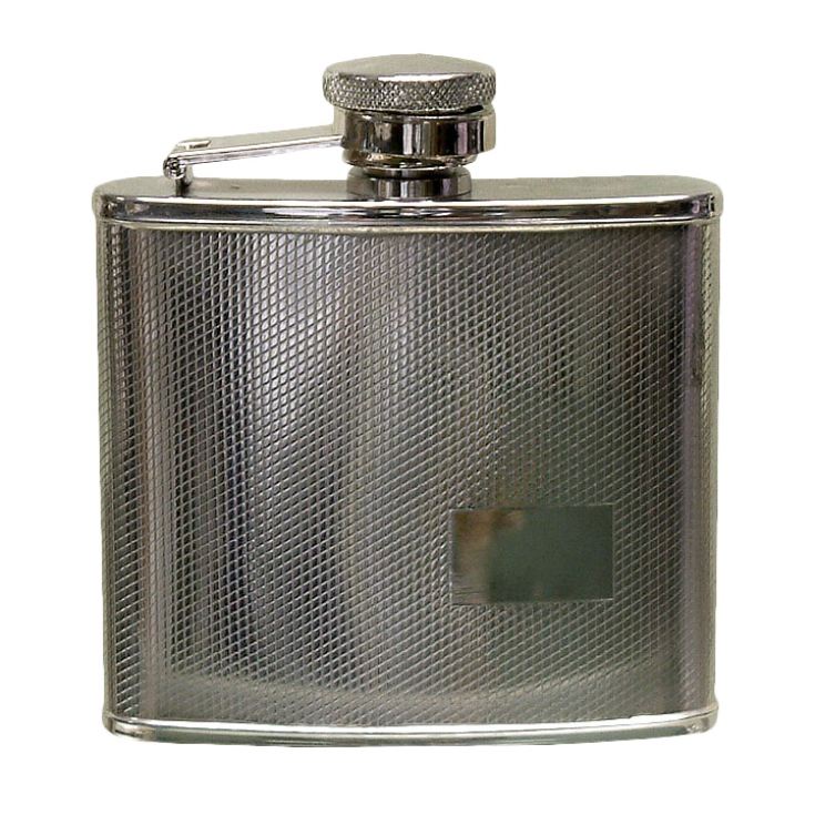 Stainless Steel Hip Flask - All steel with engr.space 4 oz product image