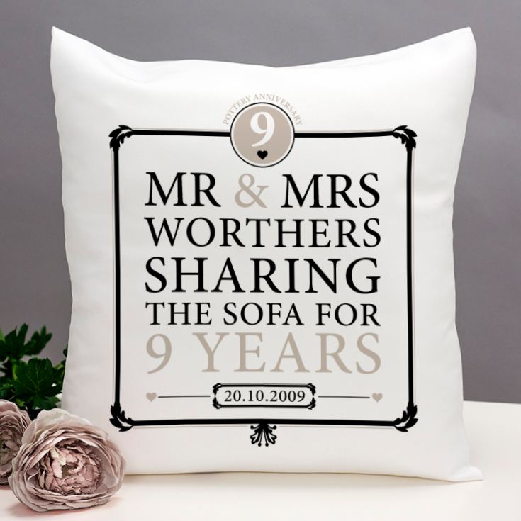 Personalised 9th Anniversary Sharing The Sofa Cushion product image