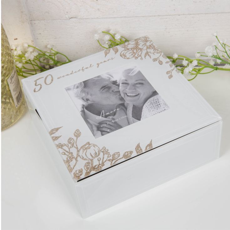 Amore 50 Wonderful Years Glass Trinket Box product image