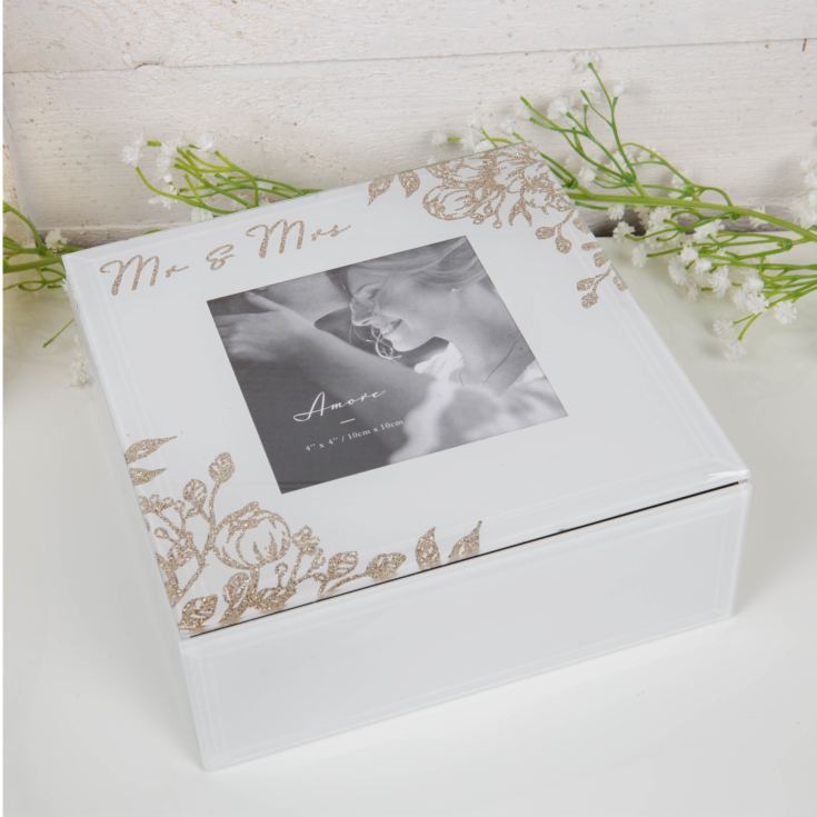 Amore Mr & Mrs Glass Trinket Box product image
