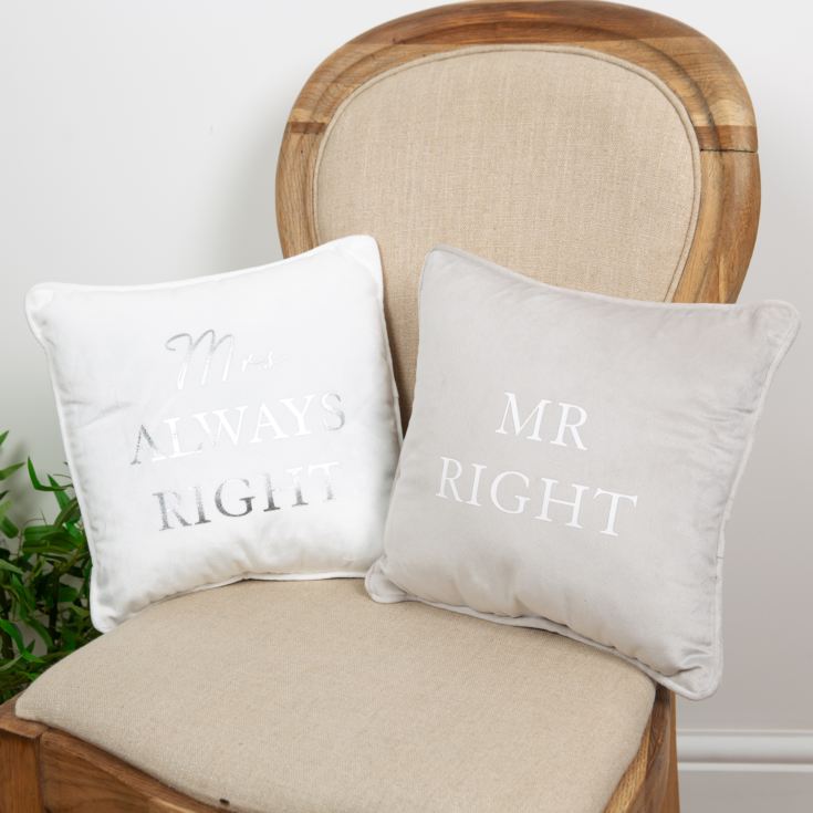 Amore Cushions Set of 2 "Mr Right" & "Mrs Always Right" product image