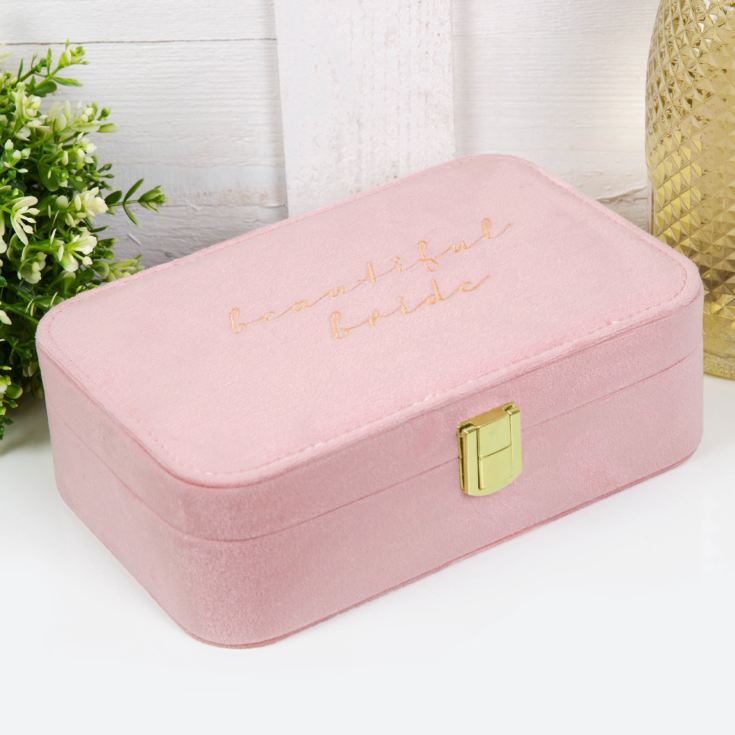 AMORE BY JULIANA® Pink Velvet Beautiful Bride Jewellery Box product image