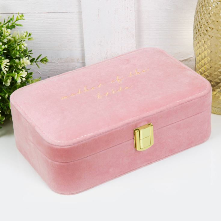 Amore Pink Velvet Jewellery Box "Mother of The Bride" product image