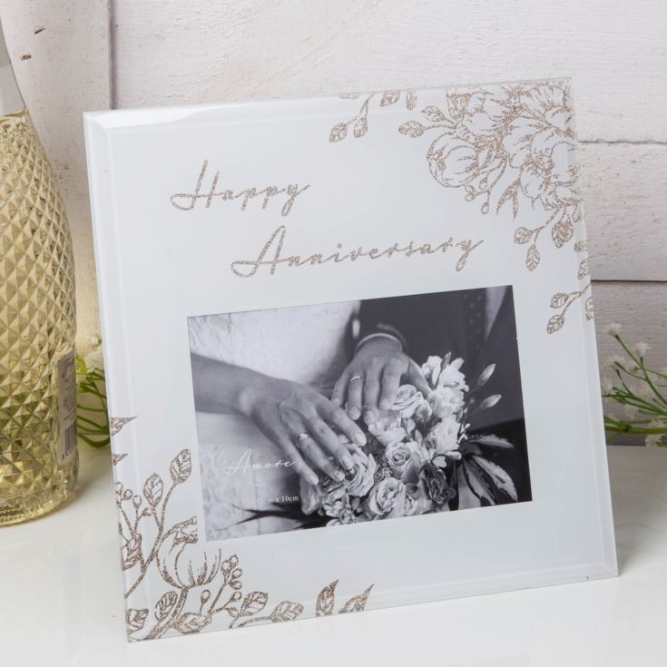 6" x 4" - AMORE BY JULIANA® Happy Anniversary Photo Frame product image