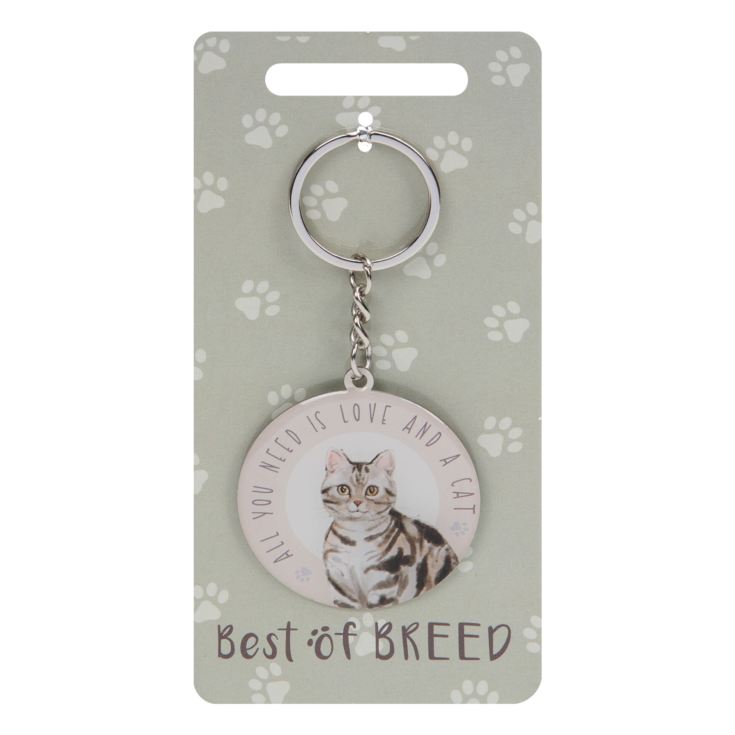 Best Of Breed Keyring - Grey Tabby Cat product image