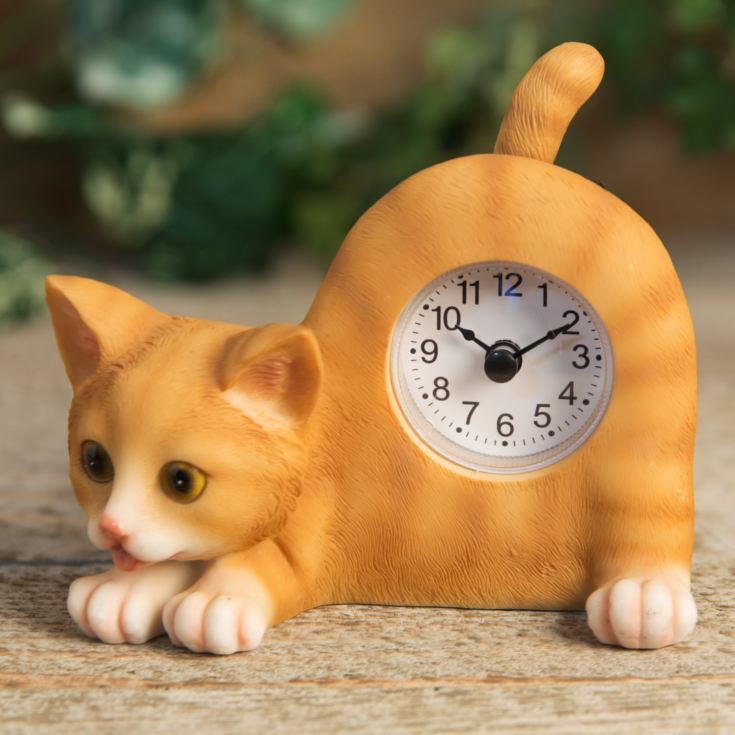Best of Breed Ginger Cat Mantel Clock The Gift Experience