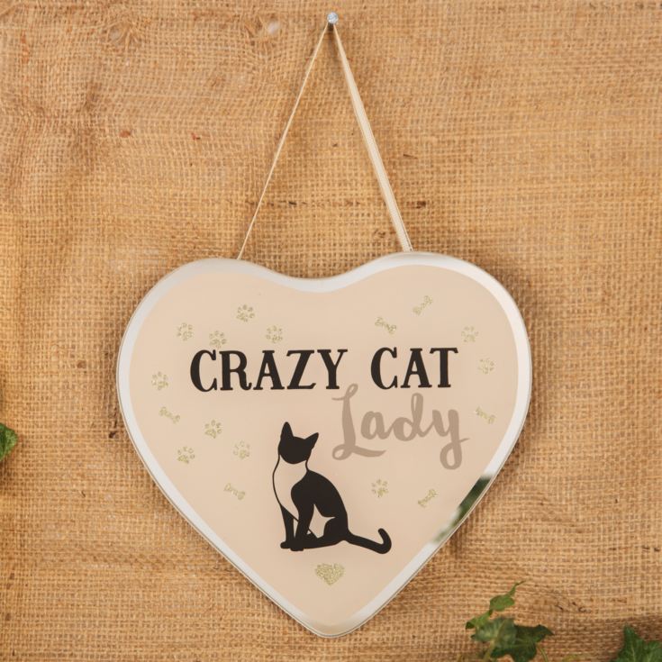 Best of Breed Glass Heart Plaque - Crazy Cat Lady product image