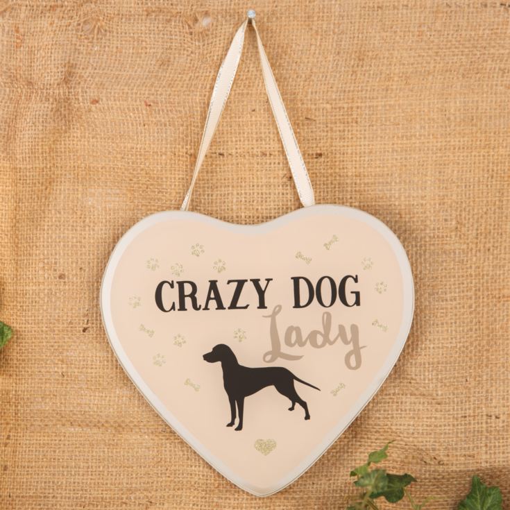 Best of Breed Heart Glass Plaque - Crazy Dog Lady product image