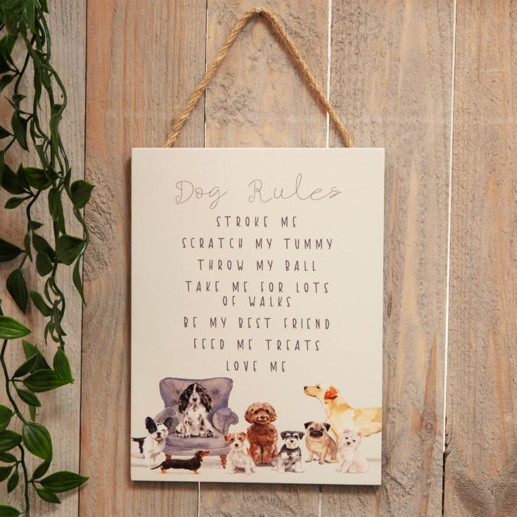 Best of Breed Wooden Hanging Dog Rules Plaque product image