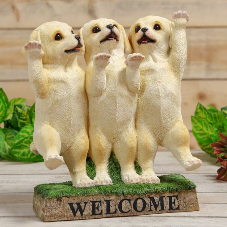 Best of Breed Three Labrador Puppies Welcome Ornament product image