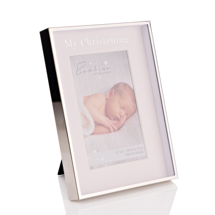 Silver Colour Photo Frame "Christening Day" Pink 4" x 6" product image