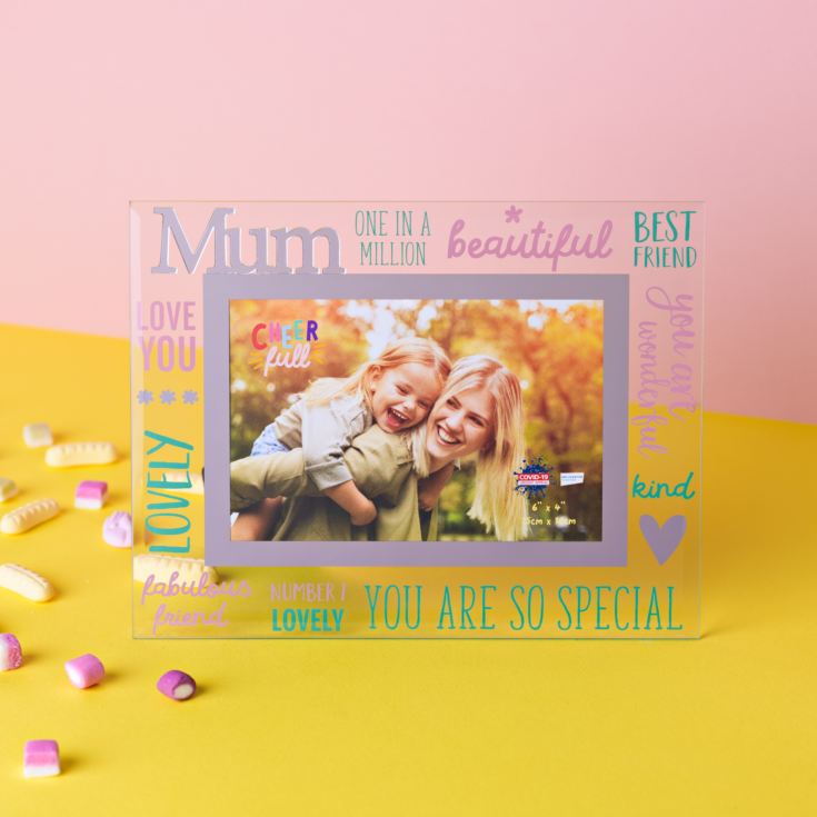 Cheerfull Glass Photo Frame 3D Word 6" x 4" - Mum product image