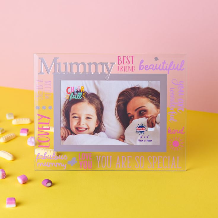 6" x 4" Cheerful Glass Photo Frame - Mummy product image