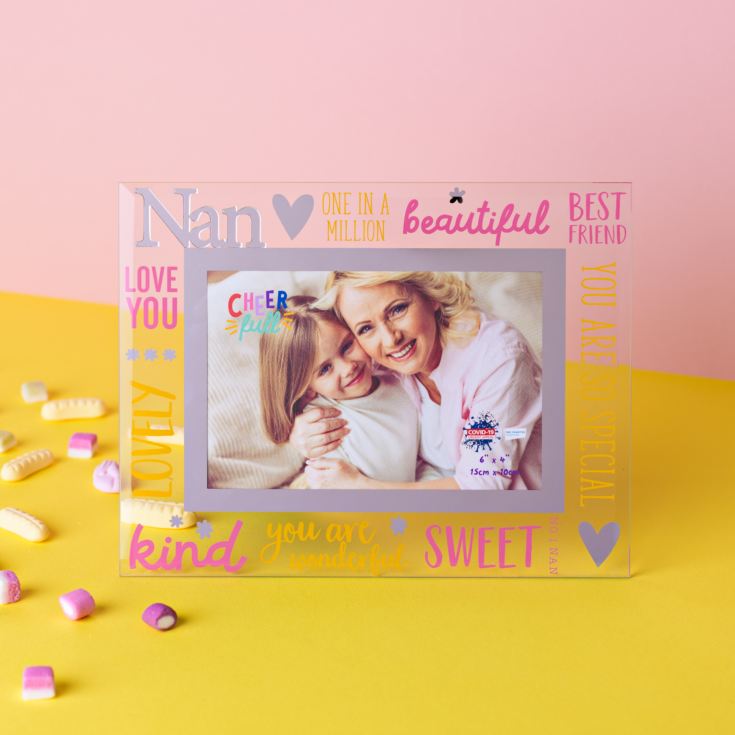 Cheerfull Glass Photo Frame 3D Word 6" x 4" - Nan product image