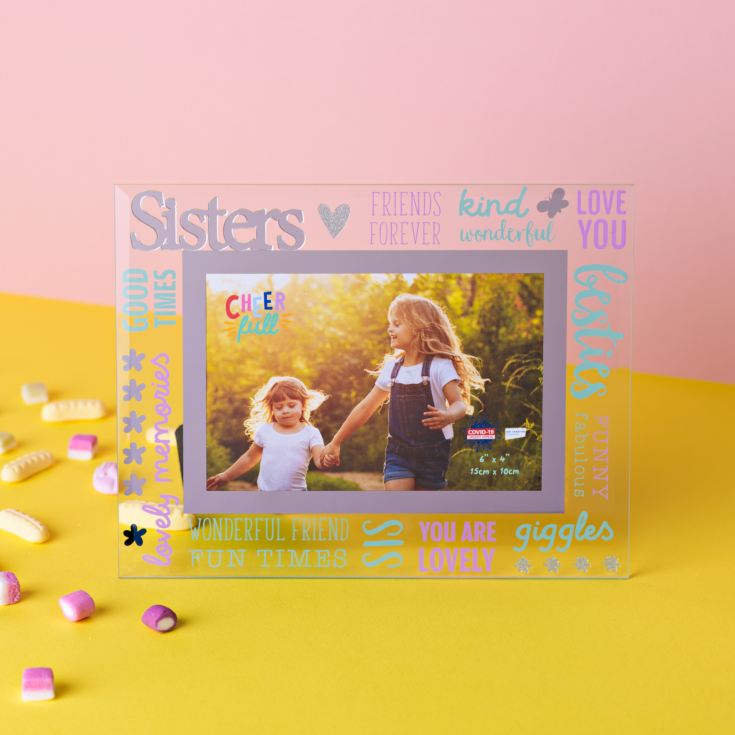 Cheerfull Glass Photo Frame 3D Word 6" x 4" - Sister product image