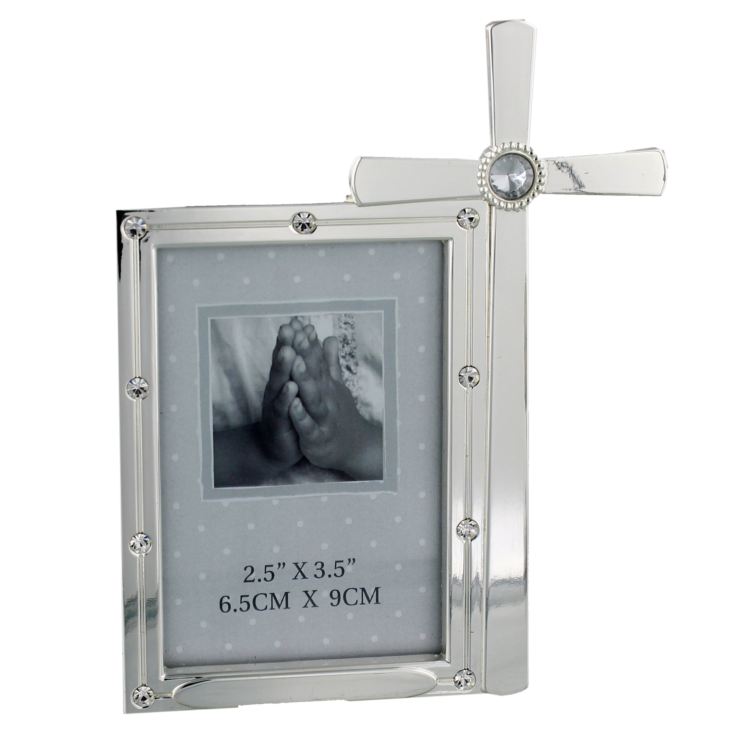 'Bless This Child' S\plated & Crystals Frame & Cross 2.5x3.5 product image