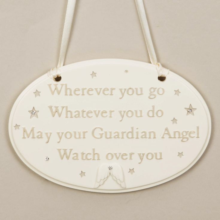 Bambino Guardian Angel Watching Over You Hanging Plaque product image